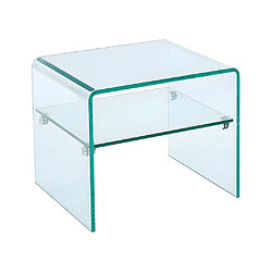 Avis Vente-Unique Lot de 2 tables de chevet - 1 niche - Verre trempé - STILEOS