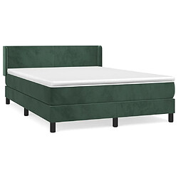 vidaXL Sommier à lattes de lit et matelas Vert foncé 140x190cm Velours