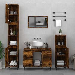 Maison Chic Armoire de Bain | Ensemble de 3 meubles salle de bain Chêne fumé -GKD20291