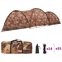 vidaXL Tente igloo de camping 650x240x190 cm 8 personnes Camouflage