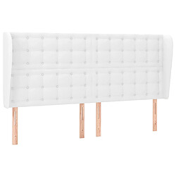 vidaXL Tête de lit avec oreilles Blanc 183x23x118/128 cm Similicuir