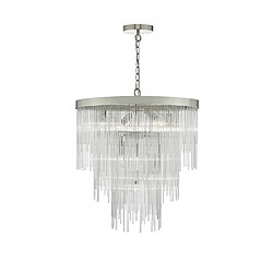 Luminaire Center Suspension Isla verre et chrome poli 7 ampoules