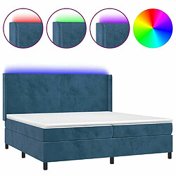 Sommier à lattes,Cadre à lattes de lit pour Adulte matelas et LED Bleu foncé 200x200 cm -MN77375