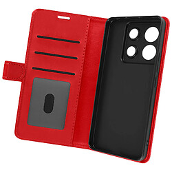 Avizar Étui pour Redmi Note 13 Pro 5G Porte-carte Support Vidéo Série Vintage Rouge