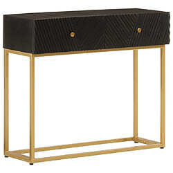 Maison Chic Table console | Meuble d'entrée | Table d'appoint noir 90x30x76 cm bois massif de manguier et fer -GKD11751