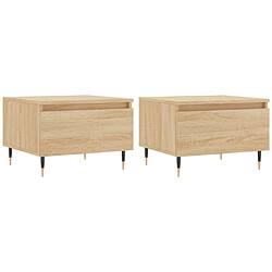 Maison Chic Lot de 2 Tables basses,Table Console pour salon chêne sonoma 50x46x35 cm bois d'ingénierie -MN46742