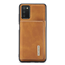 Dg.Ming Coque en TPU antichoc, anti-chute, auto-aimant amovible 2-en-1, hybride avec béquille marron pour votre Samsung Galaxy A03s (166.5 x 75.98 x 9.14mm)