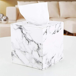 Acheter Universal Boîte à serviettes en papier carrée en marbre Carré à papier roulé en cuir Carton hygiénique Serviettes Carton couvercle Armoire Boîte à serviettes(blanche)