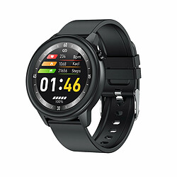 Chrono Montre Connectée pour hommes femmes avec montre sport IP68 Étanche Écran Tactile Complet de 1,3 Pouces Avec Moniteur de Fréquence Cardiaque Avis de Message Moniteur Sommeil Affichage Météo Pédomètre Fitness Tracker pour iOS Android-Noir2