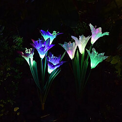 extérieur solaire alimenté fleur de lis 4 led lumière cour de jardin décor deep purple