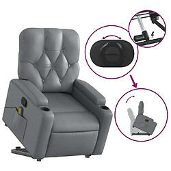 Maison Chic Fauteuil Relax pour salon, Fauteuil inclinable de massage Gris Similicuir -GKD15254 pas cher