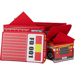 Helloshop26 Tabouret pouf coffre boîte à Jouets pouf enfant pliable rouge 13_0002812_5 pas cher