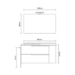 Acheter Kiamami Valentina ARMOIRE DE SALLE DE BAINS MURALE 100 CM EN BOIS GRIS AVEC LAVABO À GAUCHE | NEW YORK