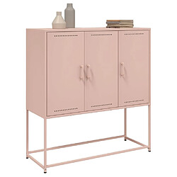 Acheter vidaXL Buffet haut rose 100,5x39x107 cm acier