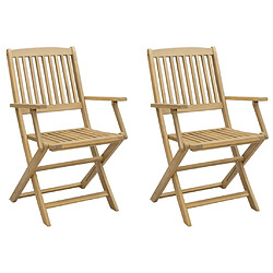 vidaXL Chaises pliables de jardin lot de 2 bois massif d'acacia