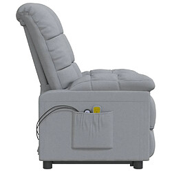 Maison Chic Fauteuil électrique de massage,Fauteuil luxe de relaxation Gris clair Tissu -MN32506 pas cher