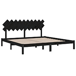 Avis vidaXL Cadre de lit sans matelas noir 200x200 cm bois massif