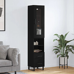 vidaXL Buffet haut Noir 34,5x34x180 cm Bois d'ingénierie