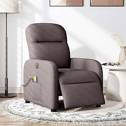 vidaXL Fauteuil de massage inclinable électrique Marron foncé Tissu