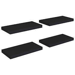 vidaXL Étagères murales flottantes 4 pcs noir 50x23x3,8 cm MDF