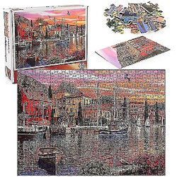 Avis Universal Puzzle de la ville méditerranéenne, 1000 PCS Puzzle de décompression pédagogique