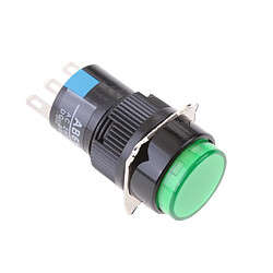 Avis 16mm dc 12v verrouillage momentané bouton-poussoir auto-verrouillage voyant led vert