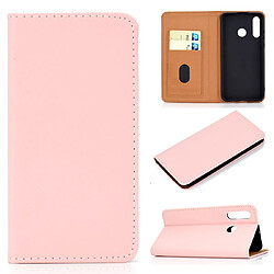 Wewoo Housse Étui Coque Etui en cuir avec rabat horizontal pour cartes magnétiques Huawei P30 Lite couleur unie rose