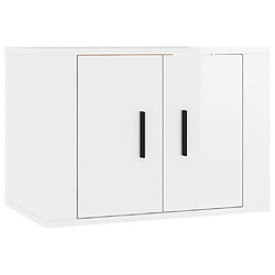 Avis vidaXL Ensemble de meubles TV 3 pcs Blanc brillant Bois d'ingénierie