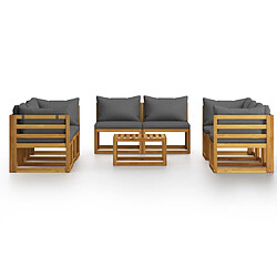 Avis Maison Chic Salon de jardin 9 pcs - Table et chaises d'extérieur - Mobilier/Meubles de jardin Moderne avec coussin Bois d'acacia solide -MN21701