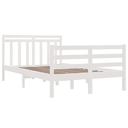 Avis vidaXL Cadre de lit sans matelas blanc 120x200 cm bois massif