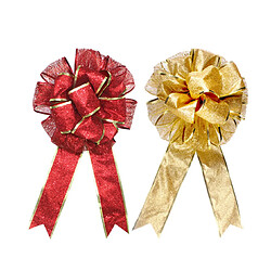 C177 Décoration de Noël - 2 pièces Décoration de Noël - Grand bow rouge - Arc pour sapin - 45 x 25 cm - Plastique