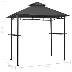 vidaXL Belvédère de barbecue 240x150x255 cm Anthracite Acier pas cher