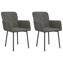 Maison Chic Lot de 2 Chaises à manger,Chaise pour cuisine,Solide Structure Gris foncé Velours -MN18955