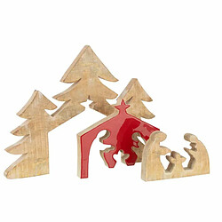 Paris Prix Statuette Déco Bois Puzzle Nativité 55cm Rouge