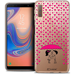 Caseink Coque Housse Etui Pour Samsung Galaxy A7 (2018) A750 (6 ) [Crystal Gel HD Collection Love Saint Valentin Design Pluie d'Amour - Souple - Ultra Fin - Imprimé en France]