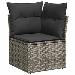 Avis vidaXL Salon de jardin avec coussins 10 pcs gris résine tressée