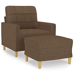 vidaXL Fauteuil avec repose-pied Marron 60 cm Tissu