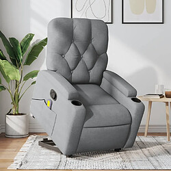 Maison Chic Fauteuil Relax pour salon, Fauteuil de massage inclinable Gris clair Tissu -GKD40287