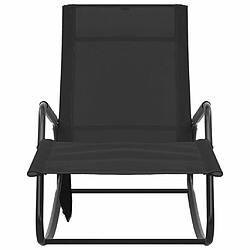 Avis Maison Chic Chaise longue de jardin| Bain de soleil Relax | Transat Acier et textilène Noir -GKD94452