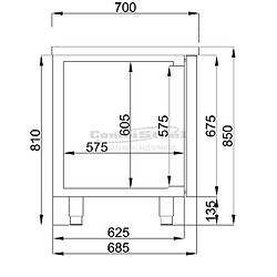 Table réfrigérée GN 1/1 sans dosseret - 3 portes - Combisteel