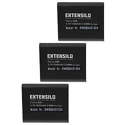 Vhbw EXTENSILO 3x Batteries remplacement pour Olympus Li-90B, Li-92B pour appareil photo, reflex numérique (1050mAh, 3,7V, Li-ion)