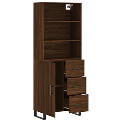 Avis vidaXL Buffet haut Chêne marron 69,5x34x180 cm Bois d'ingénierie