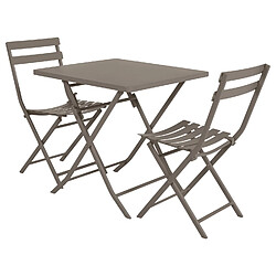 Avis Hesperide Table de jardin pliante carrée Greensboro - 2 Places - Marron tonka