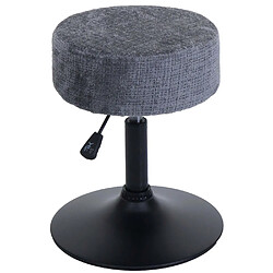 Mendler Lot de 2 tabourets HWC-C22, pouf, réglable en hauteur pivotant Ø 37cm Tissu chenille (465g/m²) MVG ~ gris foncé pas cher