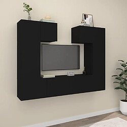 vidaXL Ensemble de meubles TV 6 pcs Noir Bois d'ingénierie