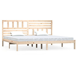 Maison Chic Lit adulte - Lit simple Cadre de lit,Structure du lit Contemporain 180x200 cm Super King bois de pin massif -MN60800