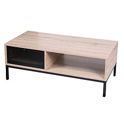 Urban Living Table basse design industriel Soho - L. 100 x H. 36 cm - Noir