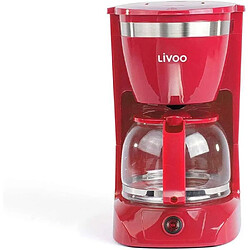 Avis Livoo Cafetière électrique Machine à café 1L25 ROUGE 800W + Grille-pain 750W INOX 2 fentes + Bouilloire électrique ROUGE 1.7L 2200W