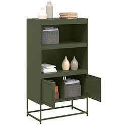 Acheter vidaXL Buffet haut vert olive 68,5x38,5x123,5 cm acier