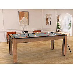 De Faugeres Billard convertible table 8 personnes Arizona (plateau et accessoires en option) Hêtre boisé , Gris (plateau)